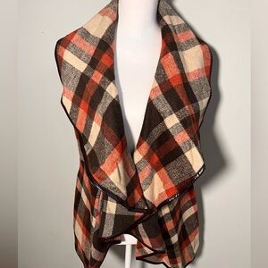 Plaid‎ Open Front Women's Jacket